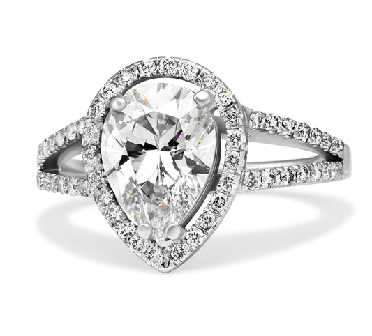 1.60 Carat Three Stone Oval Engagement Ring