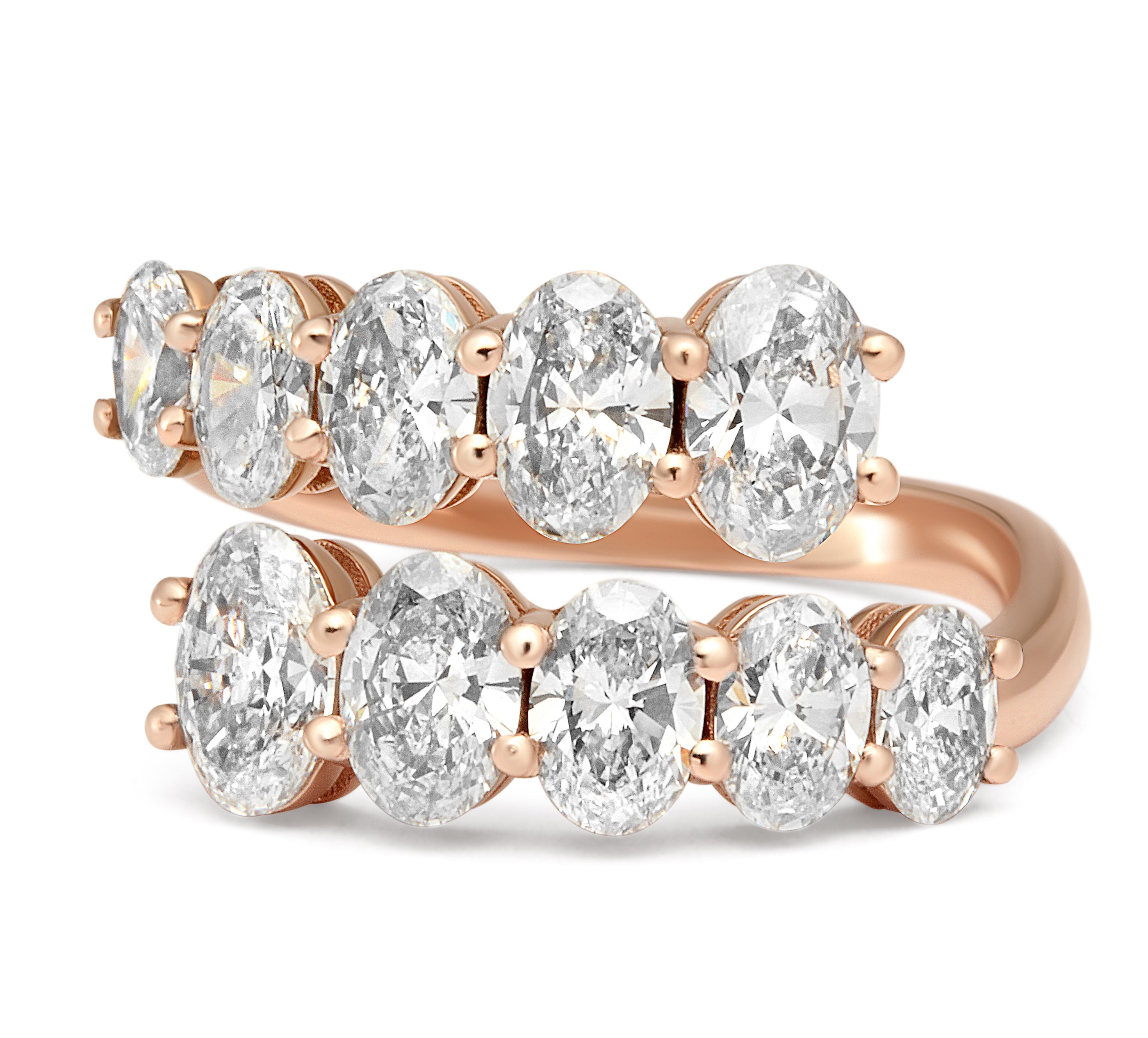 14K Pink Gold 2.64 Cttw 10 stone -Set Wedding or Anniversary Band (D E Color, VS1 Clarity) Certified