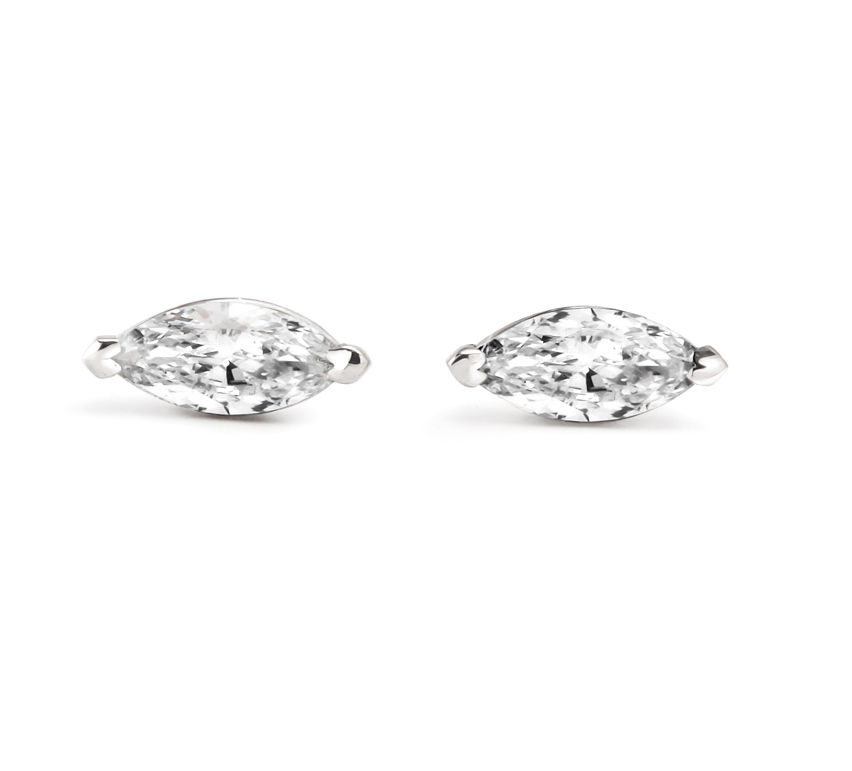 14k 0.50 carat Marquise Diamond Studs