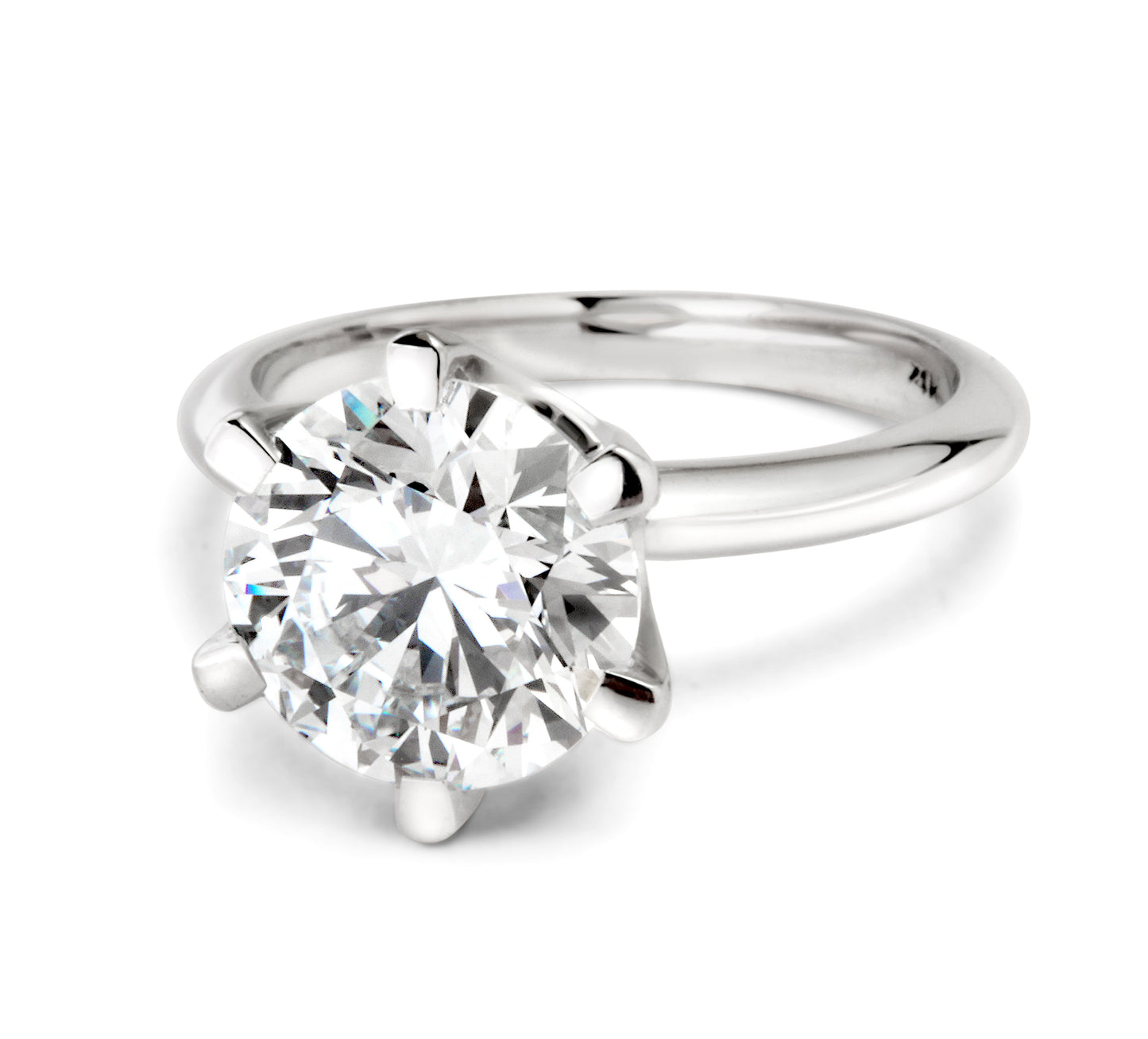 2 Carat Round Shaped Lab Grown Diamond Engagement Ring