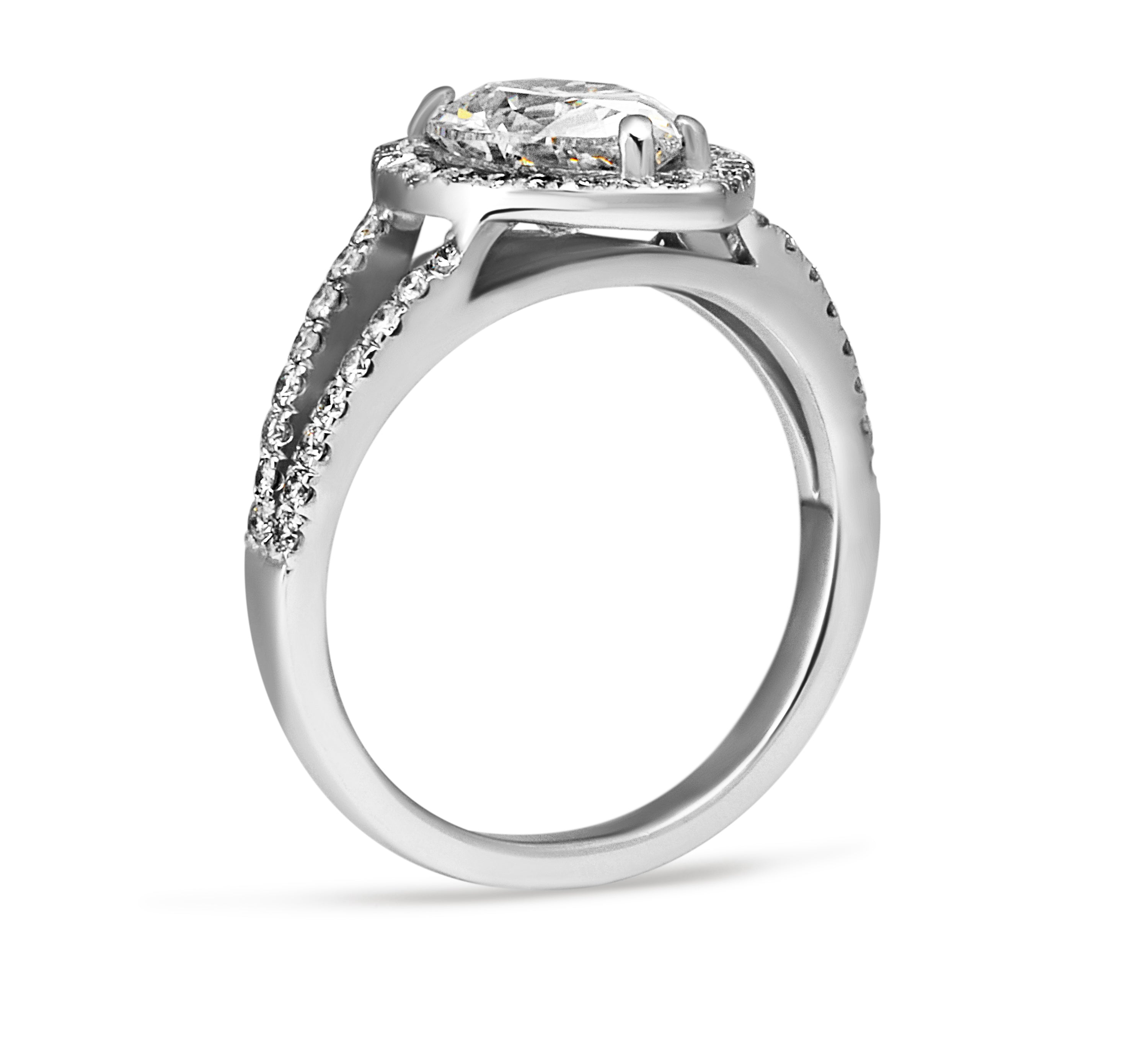 1.60 Carat Three Stone Oval Engagement Ring